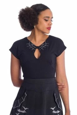 Banned Release The Spiders Top -Cheap GOTHIC DRESSES Store 06 30 TP10433BLK 1582 300x