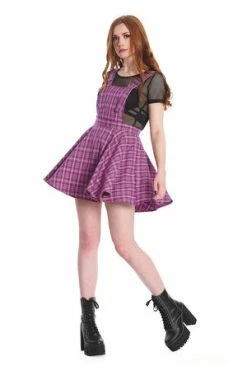 Banned Don't Settle Pinafore -Cheap GOTHIC DRESSES Store 1642504633DR16768 20LILAC2734 300x