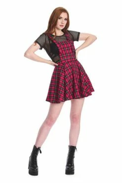 Banned Don't Settle Pinafore -Cheap GOTHIC DRESSES Store 1642504650DR16768 20RED2753 300x