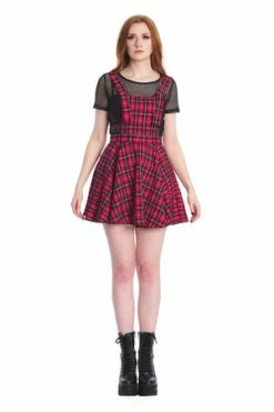 Banned Don't Settle Pinafore -Cheap GOTHIC DRESSES Store 1642504650DR16768 20RED2754 300x