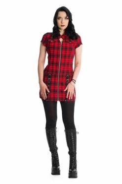 Banned Tartan Night Zip Dress