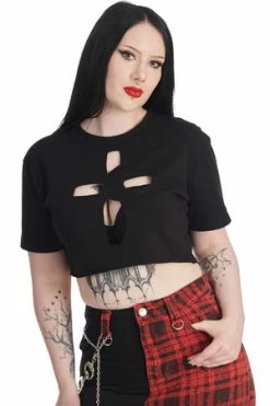 Banned Cross My Heart Top -Cheap GOTHIC DRESSES Store 1659023912TP10495 20BLK 1 300x