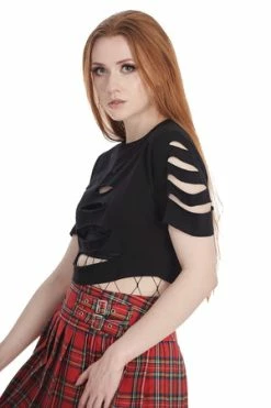Banned Dark Toxicbby Top -Cheap GOTHIC DRESSES Store 1659026043TP10566 20BLACK 4 300x