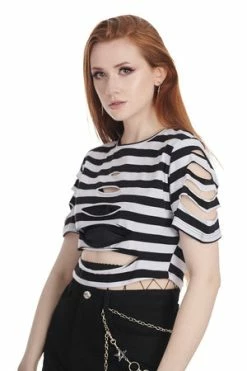 Banned Toxicbby Top -Cheap GOTHIC DRESSES Store 1659532970TP10511 20BLK 20WHT 3 300x
