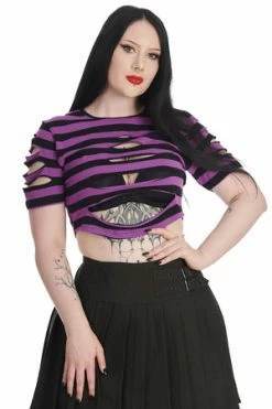 Banned Toxicbby Top -Cheap GOTHIC DRESSES Store 1659532988TP10511 20BLK 20PUR 1 20 300x