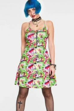Jawbreaker Angry Animal Print Spaghetti Strap Dress