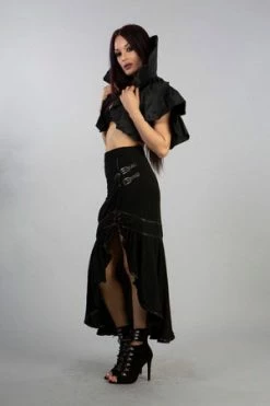 Burleska Blade High Collar Bolero In Black Taffeta -Cheap GOTHIC DRESSES Store Blade High Collar Bolero In Black Taffeta Burleska 4 300x