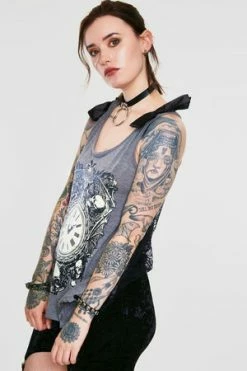Jawbreaker Deathclock Top - Grey Or Black -Cheap GOTHIC DRESSES Store Deathclock Top Grey or Black Jawbreaker 3 300x