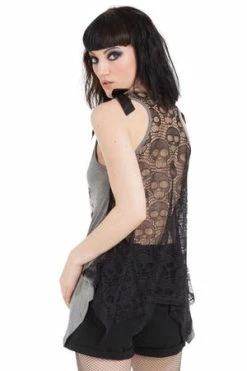 Jawbreaker Deathclock Top - Grey Or Black -Cheap GOTHIC DRESSES Store Deathclock Top Grey or Black Jawbreaker 5 300x