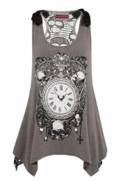 Jawbreaker Deathclock Top - Grey Or Black -Cheap GOTHIC DRESSES Store Deathclock Top Grey or Black Jawbreaker 6 300x