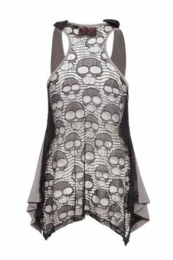 Jawbreaker Deathclock Top - Grey Or Black -Cheap GOTHIC DRESSES Store Deathclock Top Grey or Black Jawbreaker 7 300x