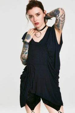 Jawbreaker Jersey Pleat Front Top