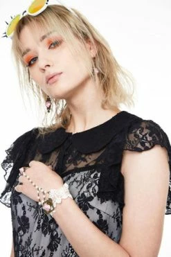 Jawbreaker Lace Overlay Collar Dress -Cheap GOTHIC DRESSES Store Lace Overlay Collar Dress Jawbreaker 5 300x