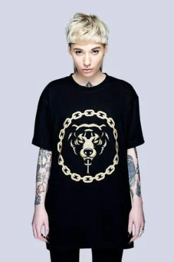Long Clothing Mishka 2.0 Death Adder Chain T-Shirt - Gold Or Turquoise