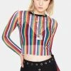 Jawbreaker Prism Striped Mesh Top