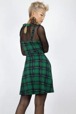 Jawbreaker Round In Circles Plaid Overall Dress -Cheap GOTHIC DRESSES Store Round In Circles Plaid Overall Dress Jawbreaker 4 300x