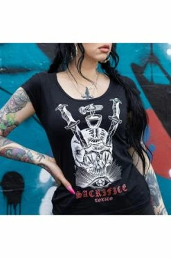 Toxico Sacrifice Cut-Back Tee -Cheap GOTHIC DRESSES Store Sacrifice Cut Back Tee Toxico 3 300x