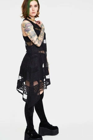 Jawbreaker Skull Stripes Asymmetric Dress 3 Jawbreaker Skull Stripes Asymmetric Dress - Image 3