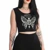 Banned Skeleton Butterfly Cropped Top