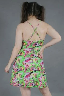 Jawbreaker Angry Animal Print Spaghetti Strap Dress -Cheap GOTHIC DRESSES Store angry animal print spaghetti strap dress jawbreaker 5 300x