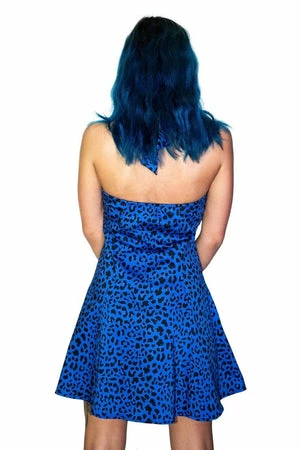 Dr Faust Aqua Leopard Blue Mini Dress - Jessica 2 Dr Faust Aqua Leopard Blue Mini Dress - Jessica - Image 2