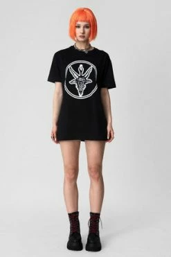 Long Clothing Baphomet - Black T-Shirt - Unisex -Cheap GOTHIC DRESSES Store baphomet black t shirt unisex long clothing 4 300x