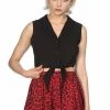 Banned Bat Winged Collar Tie Blouse