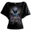 Spiral Batman - I Am The Night - Boat Neck Bat Sleeve Top Black