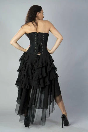 Burleska Beverly Prom Corset Dress In Black Chiffon 2 Burleska Beverly Prom Corset Dress In Black Chiffon - Image 2