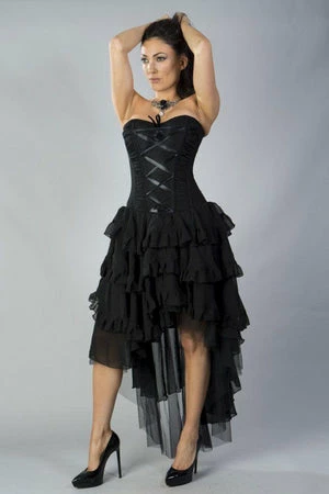 Burleska Beverly Prom Corset Dress In Black Chiffon 3 Burleska Beverly Prom Corset Dress In Black Chiffon - Image 3
