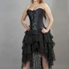 Burleska Beverly Prom Corset Dress In Black Taffeta