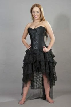 Burleska Beverly Prom Corset Dress In Black Taffeta