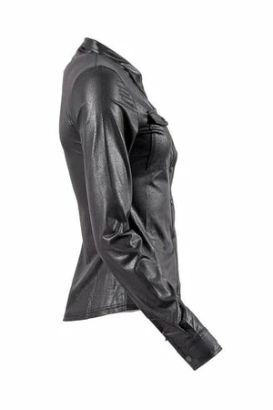 Queen Of Darkness Black Leather-Look Blouse 6 Queen Of Darkness Black Leather-Look Blouse - Image 6