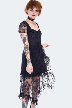 Jawbreaker Black Mesh With Moons Midi Layered Dress 7 Jawbreaker Black Mesh With Moons Midi Layered Dress -Cheap GOTHIC DRESSES Store black mesh with moons midi layered curve dress dra 9574 pl 03.1432 300x