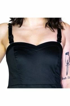 Dr Faust Black Rugged Plastic Clasp Black Mini Dress - Serenity -Cheap GOTHIC DRESSES Store black rugged plastic clasp black mini dress serenity dr faust 3 300x