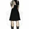 Dr Faust Black Wings Raw Silk Midi Dress - Angelique