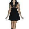 Dr Faust Black Wings Raw Silk Mini Dress - Angelique