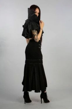 Cheap GOTHIC DRESSES Store -Cheap GOTHIC DRESSES Store blade high collar bolero in black taffeta burleska 2 300x