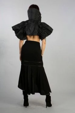 Burleska Blade High Collar Bolero In Black Taffeta -Cheap GOTHIC DRESSES Store blade high collar bolero in black taffeta burleska 6 300x