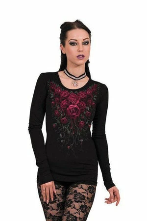 Spiral Blood Rose - Baggy Top Black 2 Spiral Blood Rose - Baggy Top Black - Image 2