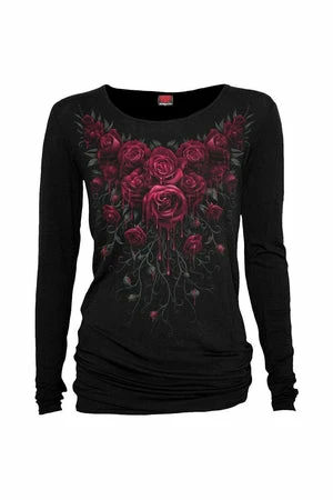Spiral Blood Rose - Baggy Top Black 1 Spiral Blood Rose - Baggy Top Black