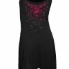 Spiral Blood Rose - Goth Bottom Camisole Dress Black