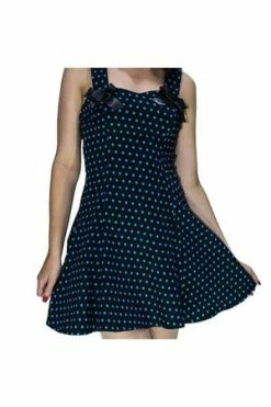 Dr Faust Blue Polka Dots Black Mini Dress - Sophia 6 Dr Faust Blue Polka Dots Black Mini Dress - Sophia -Cheap GOTHIC DRESSES Store blue polka dots black mini dress sophia dr faust 3 300x