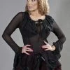 Burleska Brenda Gothic Long Sleeve Victorian Top In Mesh