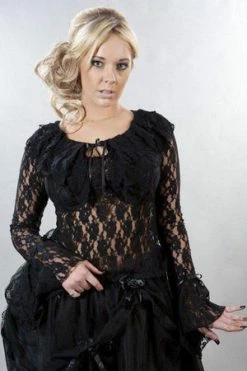 Burleska Brenda Long Sleeve Top In Lace -Cheap GOTHIC DRESSES Store brenda long sleeve top in lace burleska 3 300x