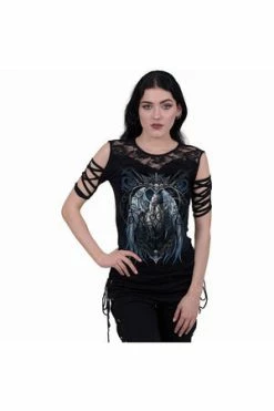 Spiral Caged Angel - Lace Shoulder Strap Sleeve -Cheap GOTHIC DRESSES Store caged angel lace shoulder strap sleeve spiral 3 300x