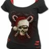 Spiral Candy Cane Santa - 2in1 Red Ripped Top Black