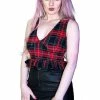 Dr Faust Check Tartan Print Crop Top - Dulce