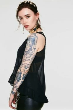 Jawbreaker Chiffon Crochet Top 7 Jawbreaker Chiffon Crochet Top -Cheap GOTHIC DRESSES Store chiffon crochet top jawbreaker 3 300x