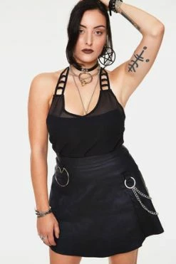 Jawbreaker Chiffon Ladder Straps Top -Cheap GOTHIC DRESSES Store chiffon ladder straps top jawbreaker 3 300x